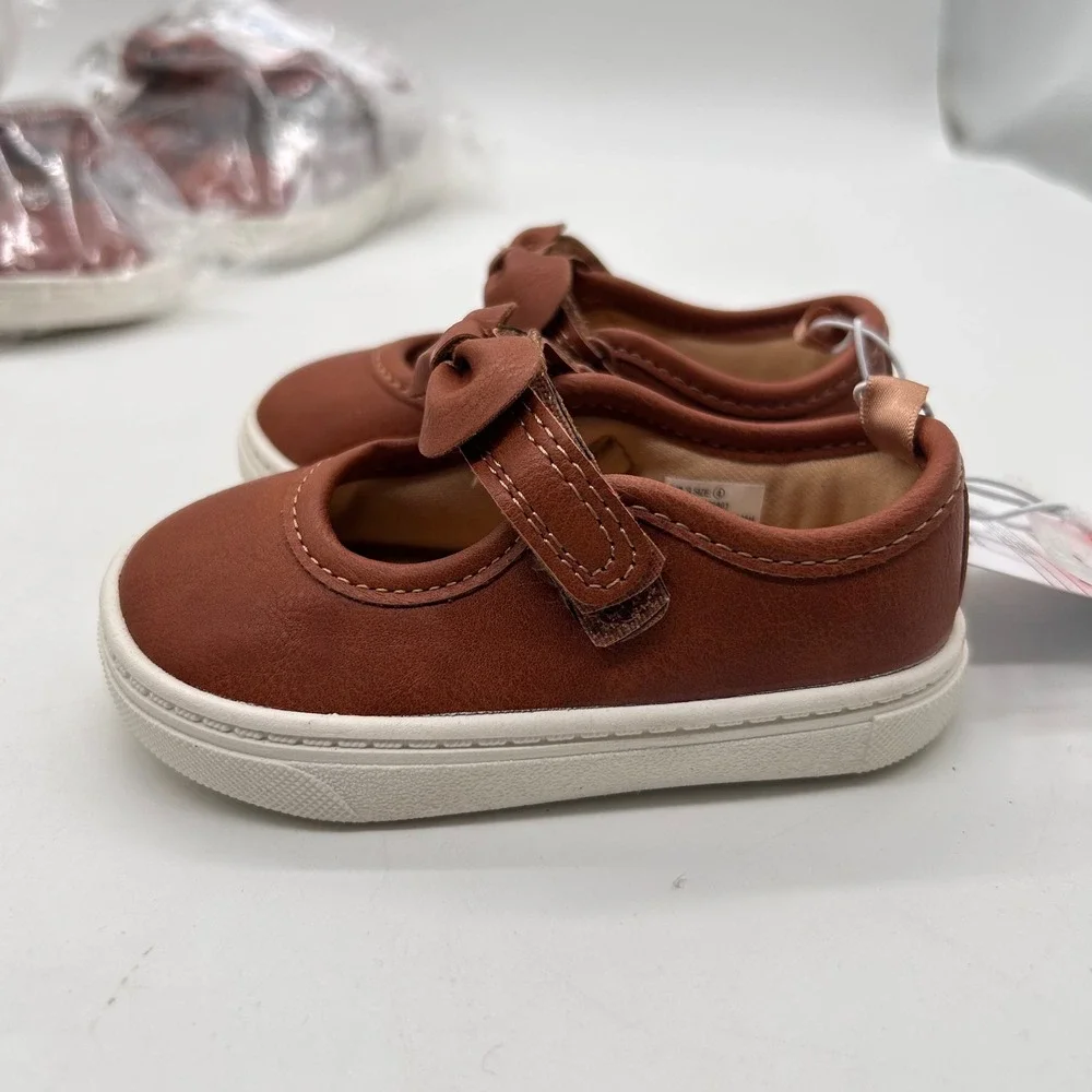 Carters Girls Brown Mary Jane Bow Shoes‎ Reseller Bundle of 6 Walking Size 4 NEW